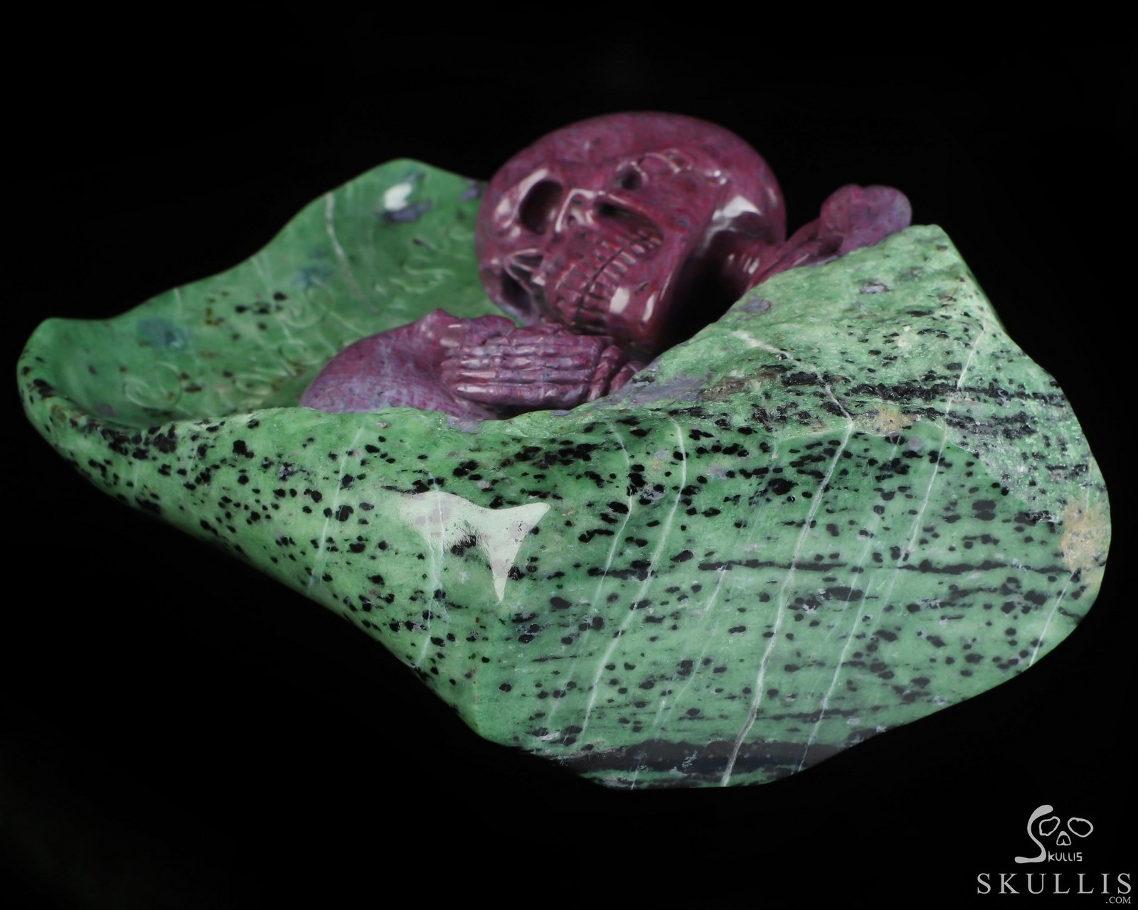 Love of Lasts, 7.0″ Ruby Zoisite Hand Carved Crystal Skull Fine Art Sculpture