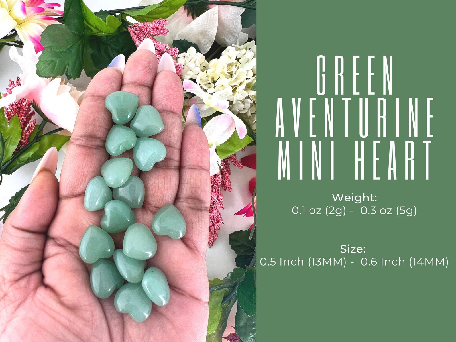 Green aventurine heart – mini green aventurine heart carving – 13mm natural