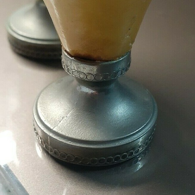 Onyx Marble Stone and Brass Bud Vases Set 1970s Collectables