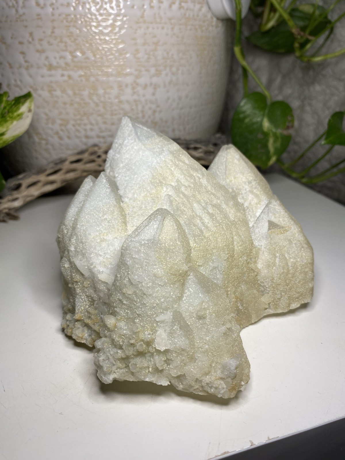 2 Lb 6.35 Oz Druzy Candle Quartz Specimen