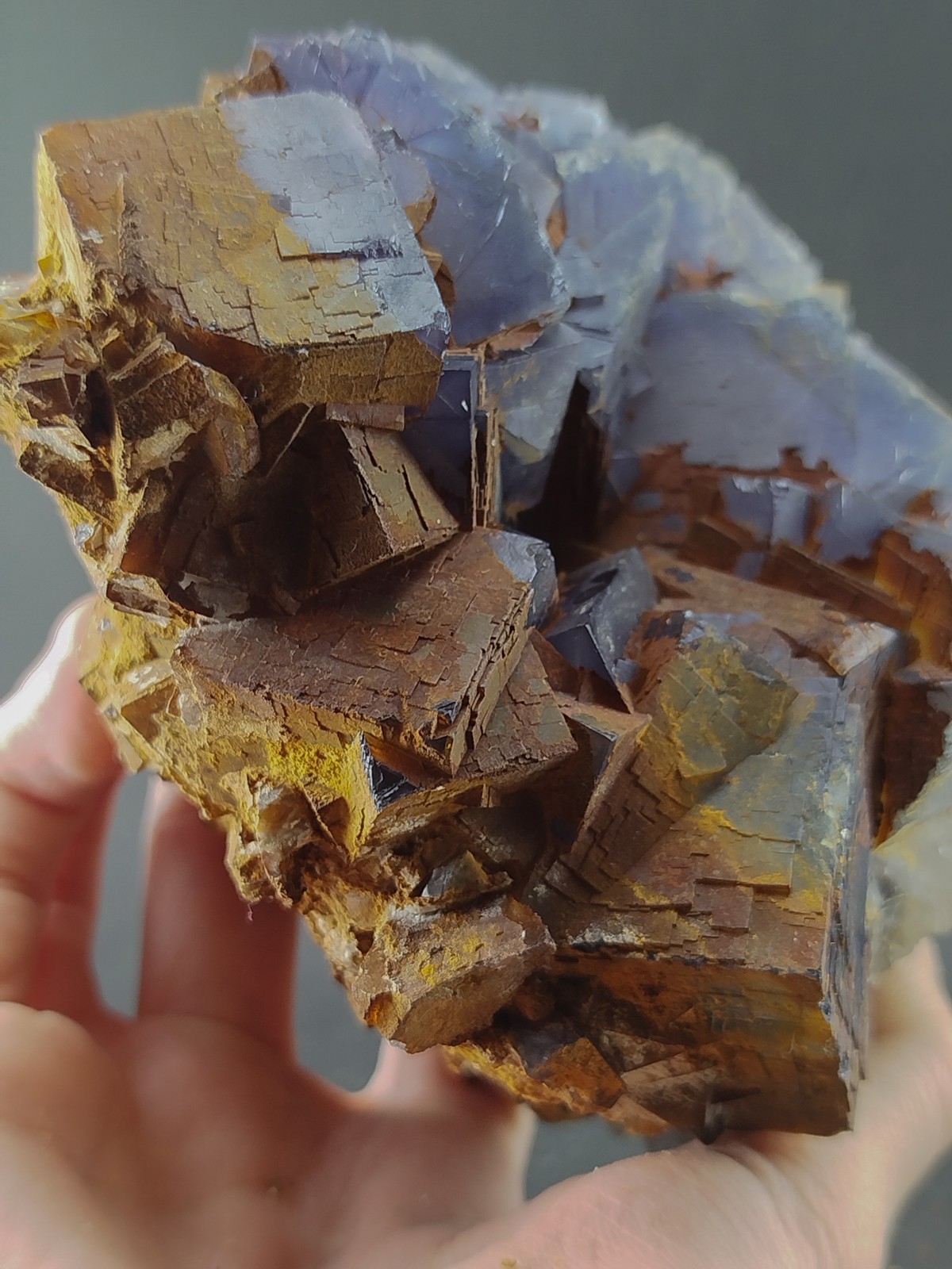 3.53lbs Natural Cubic Dark Blue Phantom Fluorite Crystal Mineral Specimen