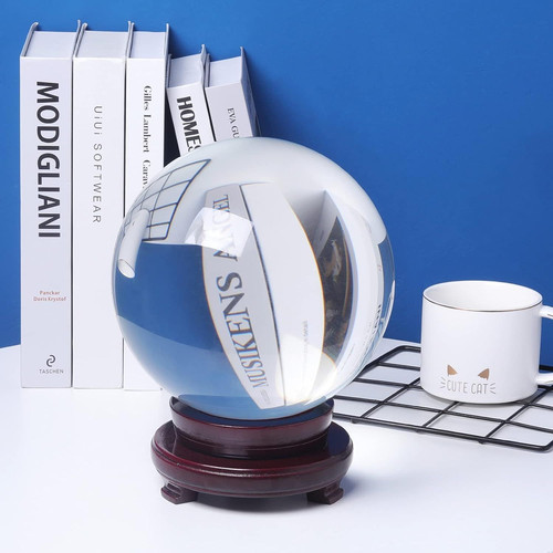 LONGWIN 200mm(8 inch) Huge Clear Divination Crystal Ball Meditation A-clear