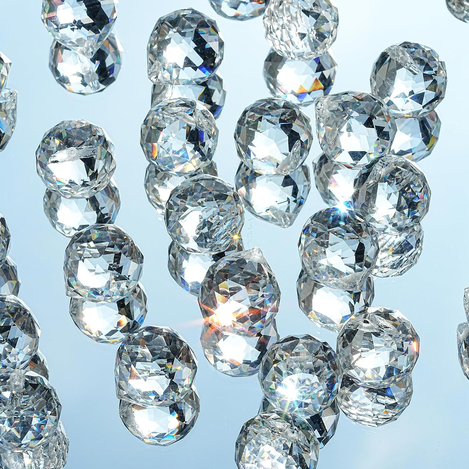 12Pcs 20Mm Clear Crystal Ball Prism Suncatchers Chandelier Lamp