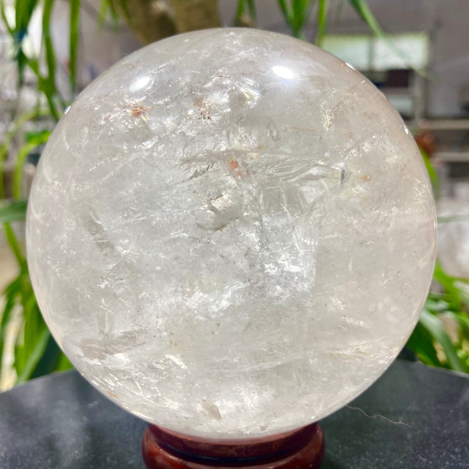 3.99LB white crystal transparent quartz crystal ball Reiki repair