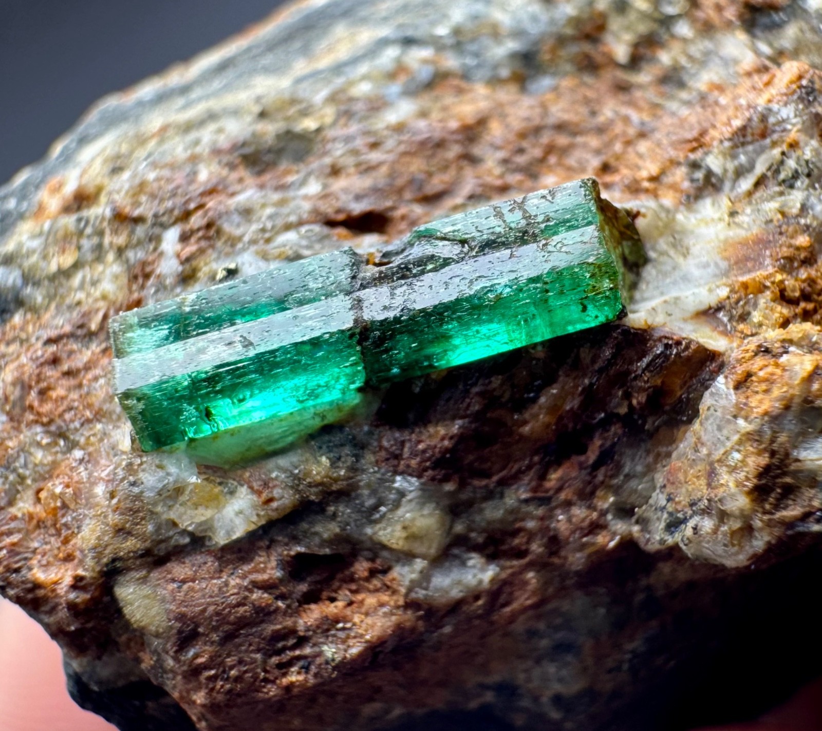 252 Ct Natural Transparent Emerald Crystal On Matrix From Panjshir Afghanistan