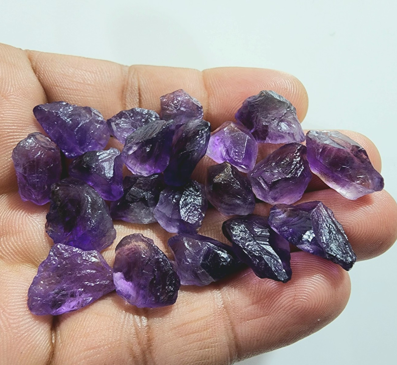 20 Pcs Pretty A+ Purple Amethyst Rough Gemstone Chunks Size 13-18 MM Loose Rough