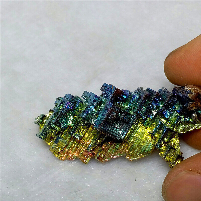 26.6g BISMUTH Crystal Cluster Iridescent Colorful Rainbow Hoppered From USA #C8
