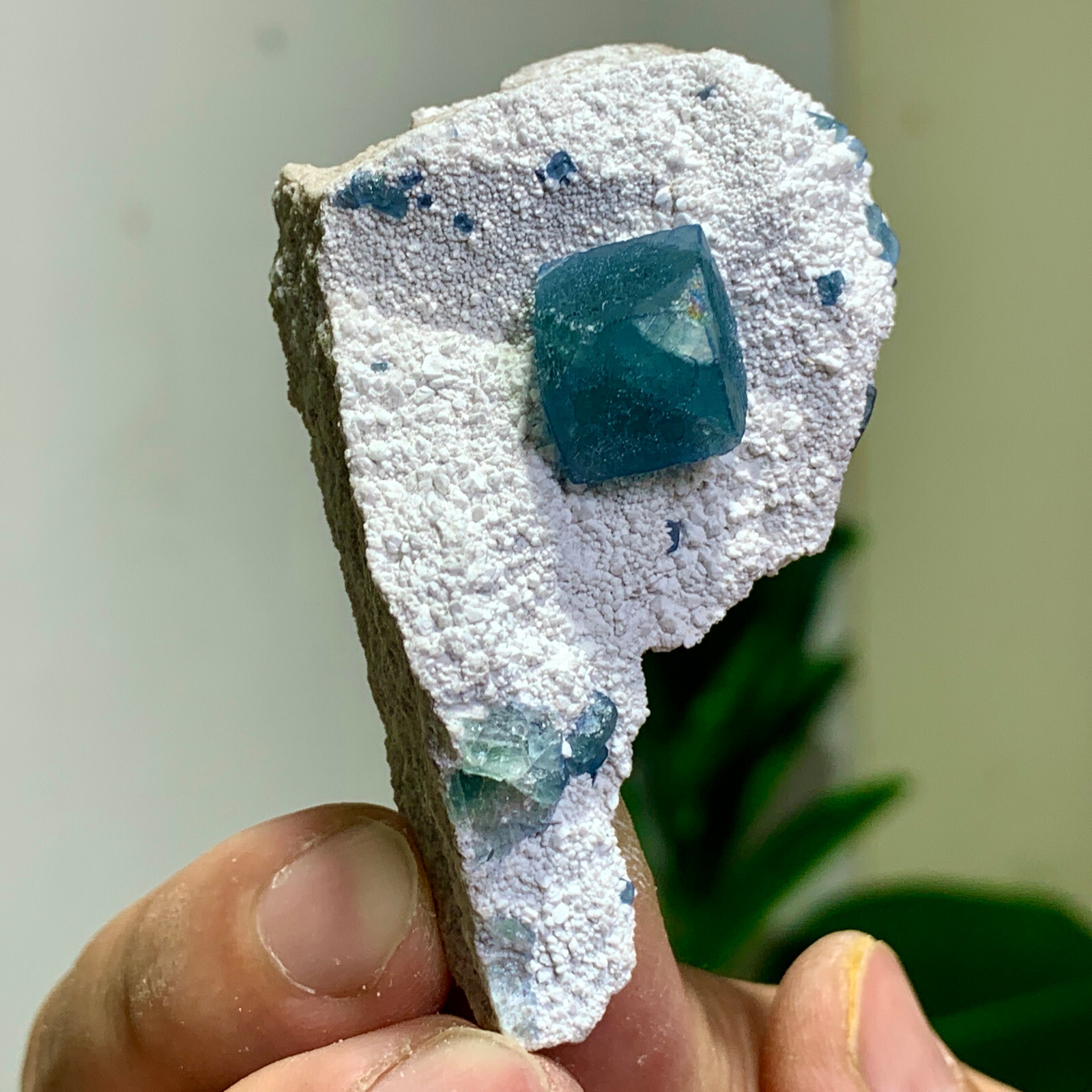 39G Rare transparent blue cubic fluorite crystal sample/China