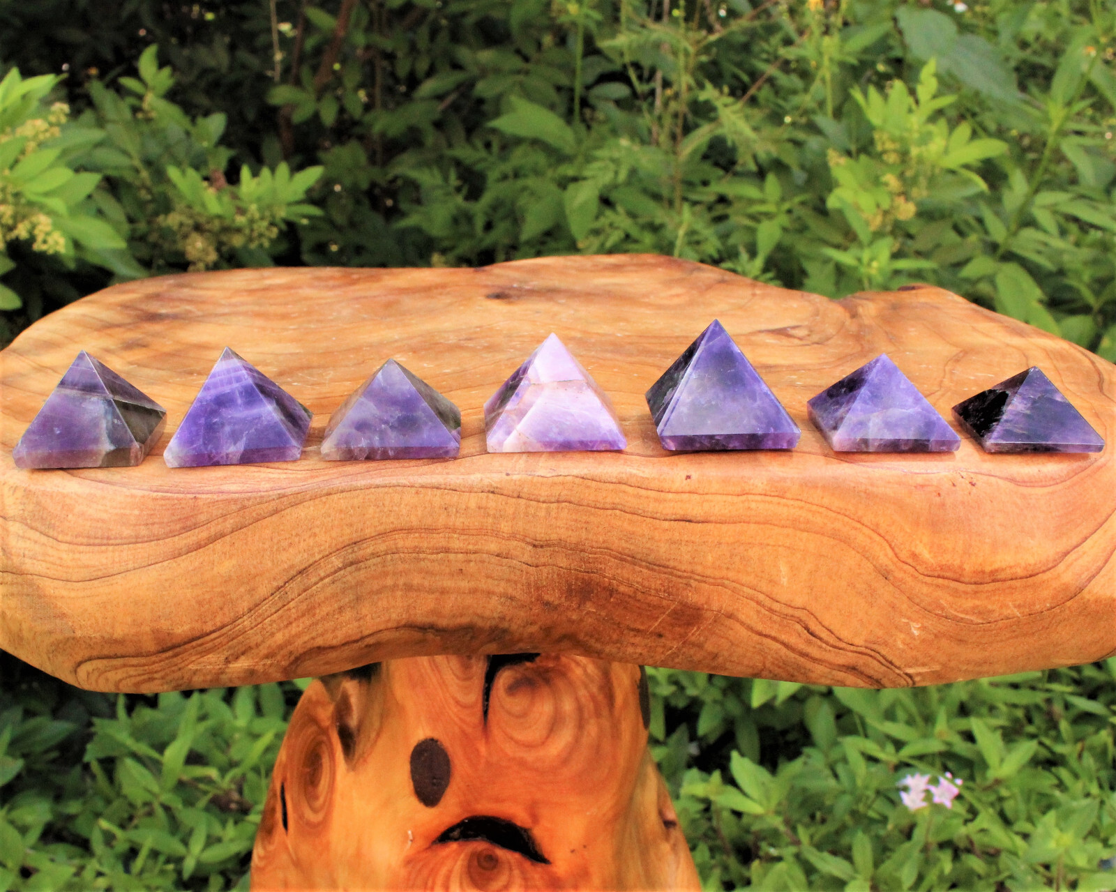 Amethyst Crystal Pyramid (Medium 1″ – 1.25″) Reiki Healing Amethyst Pyramid