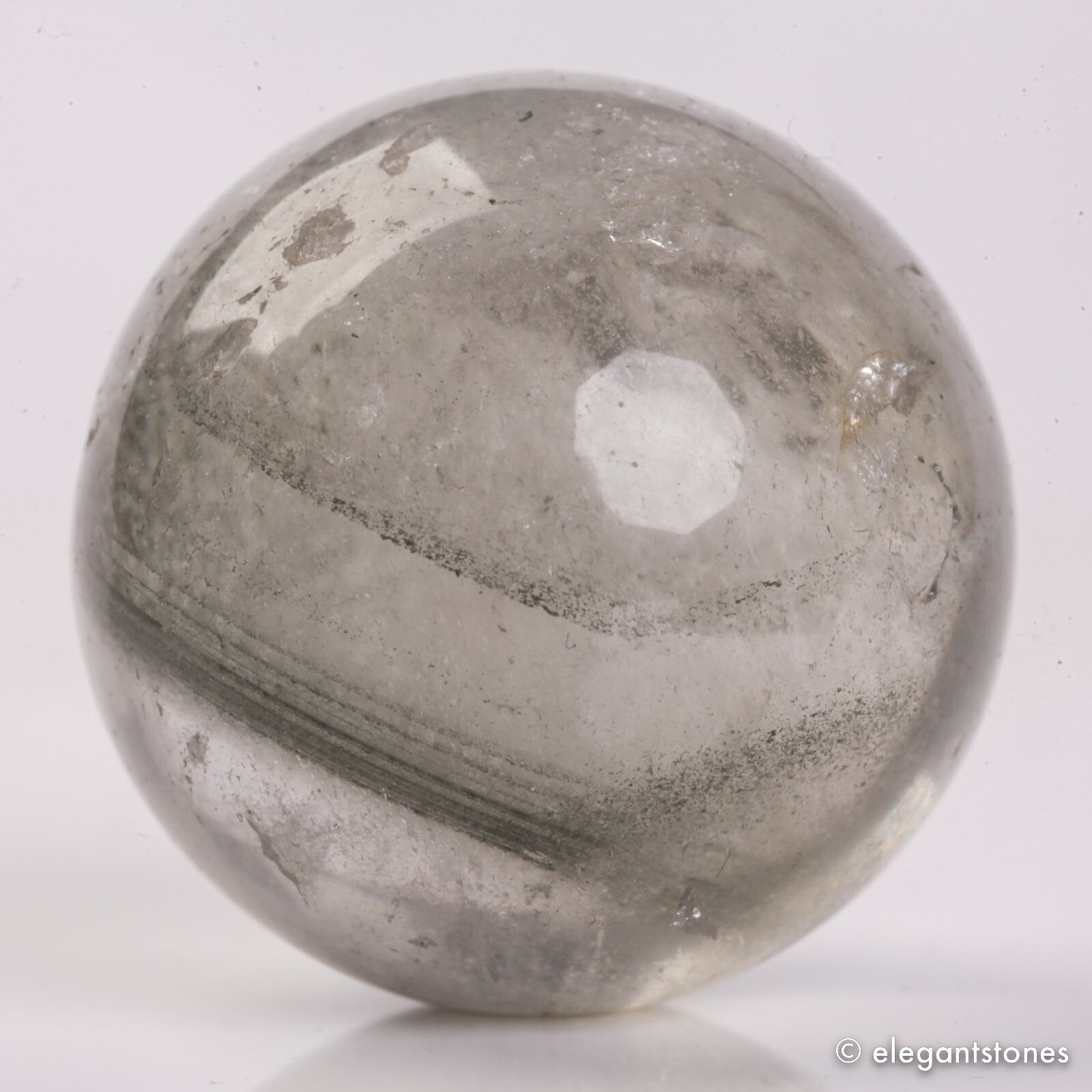 58g34mm Natural Garden/Phantom/Ghost/Lodolite Quartz Crystal Sphere Healing Ball