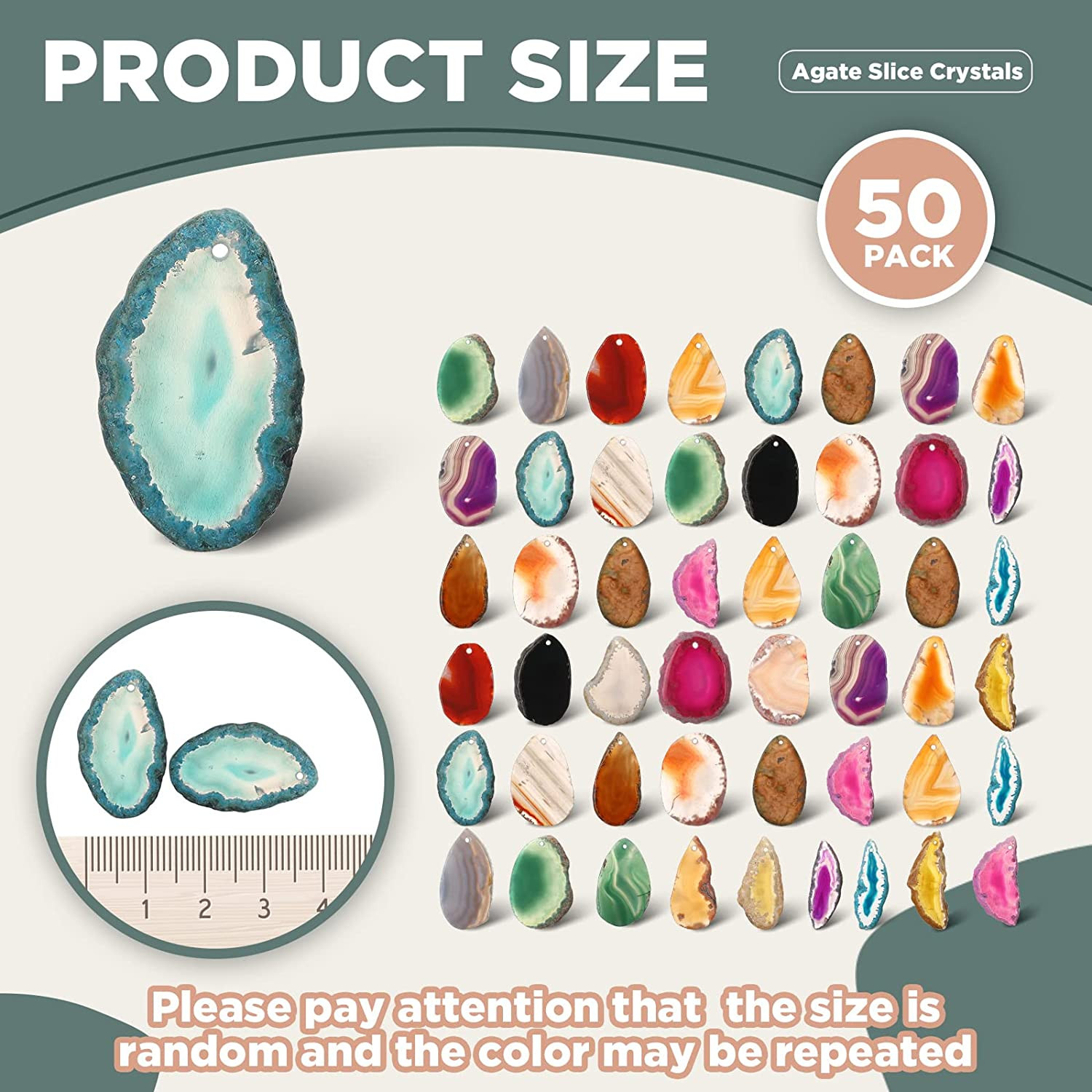 50 Pcs Agate Slice Crystals Bulk Polished Agate Light Table Slices Irregular Hea