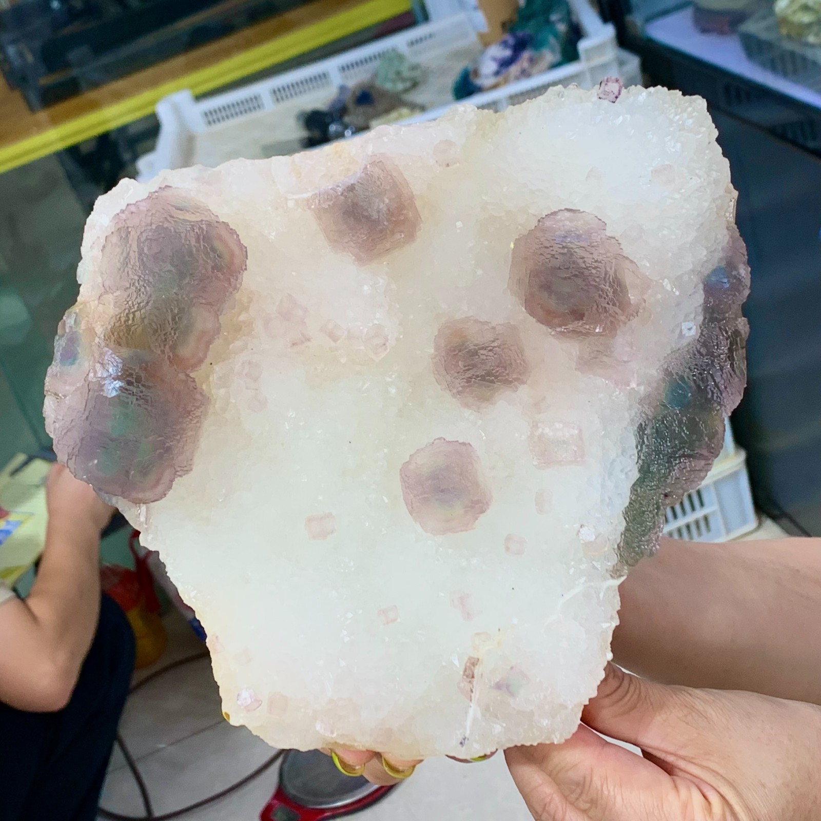 5.96LB Natural Bubble fluorite Purple cubic mineral crystal sample/Zhejiang