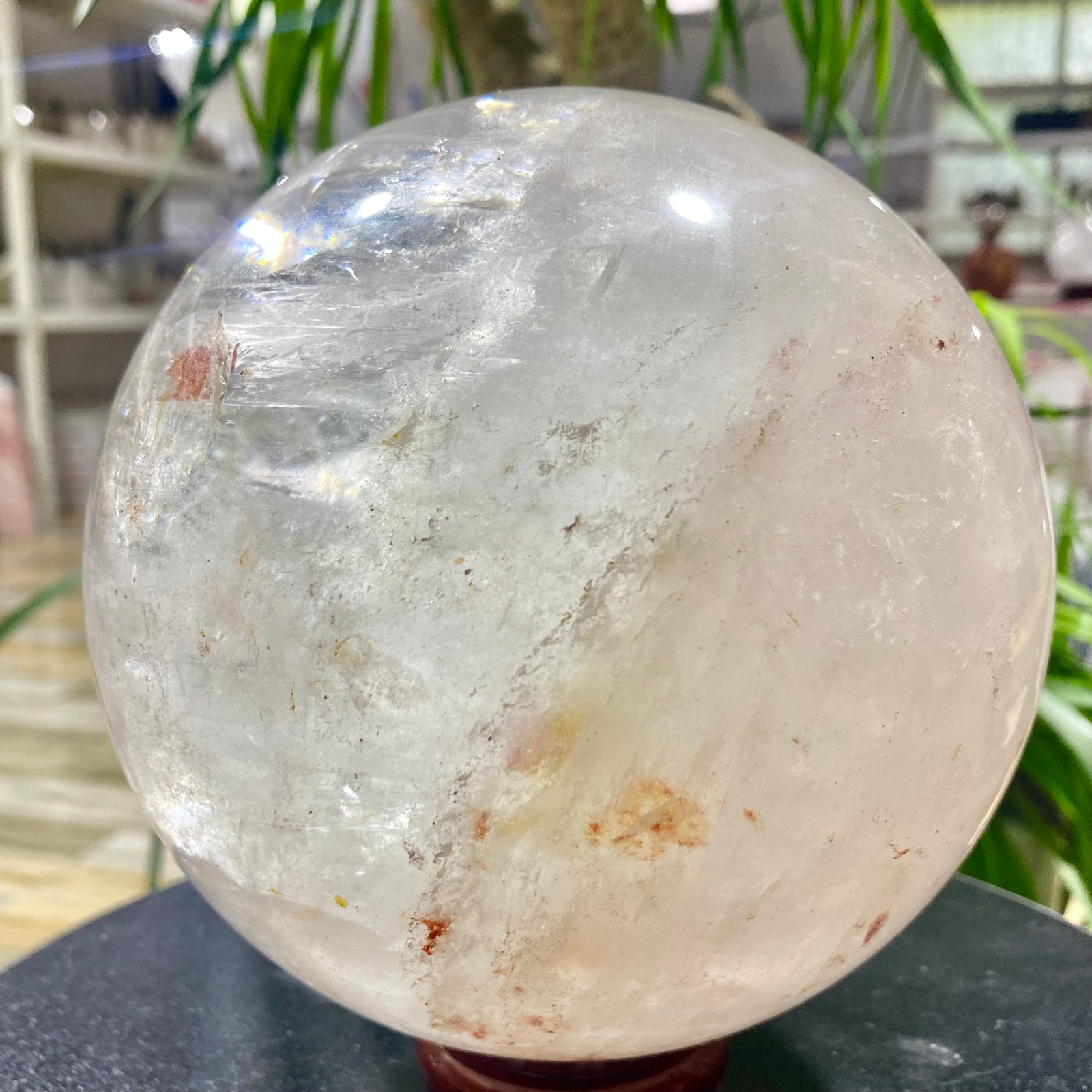 9.76LB white crystal transparent quartz crystal ball Reiki repair