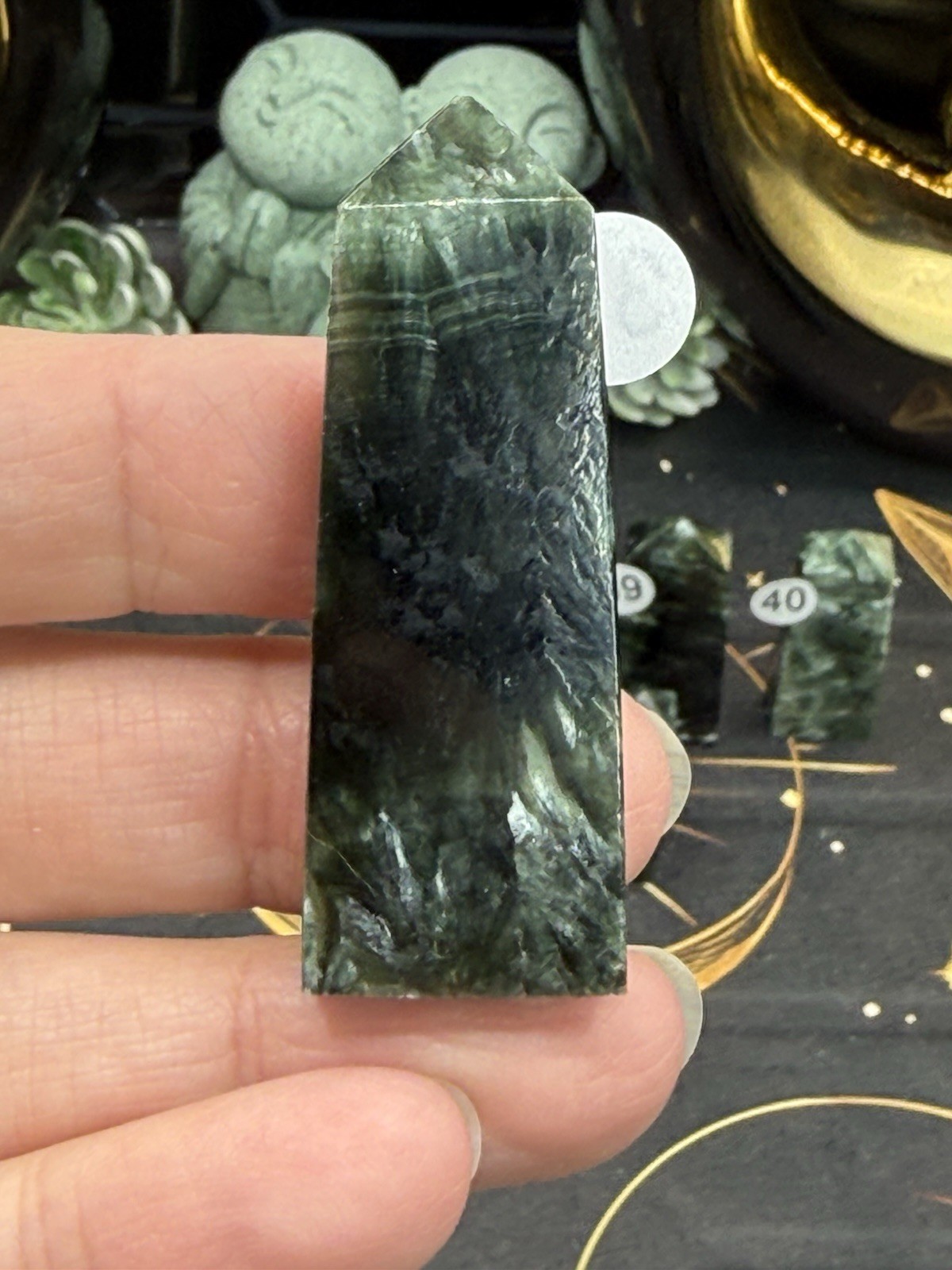 Natural Seraphinte Mini 4-sided points great patterns on these Free shipping