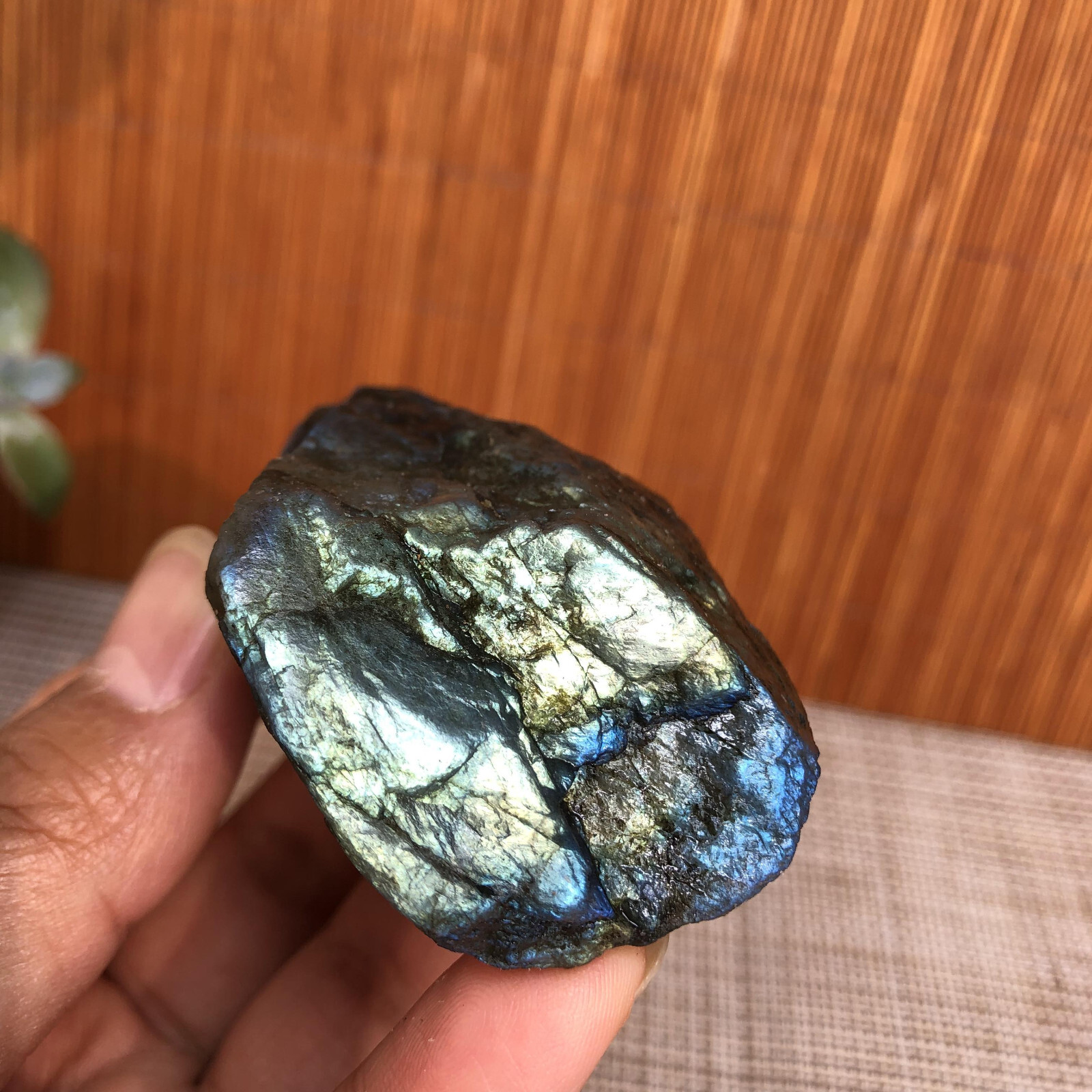 59mm Natural Labradorite Crystal gemstone rough original Specimen 110g A3566