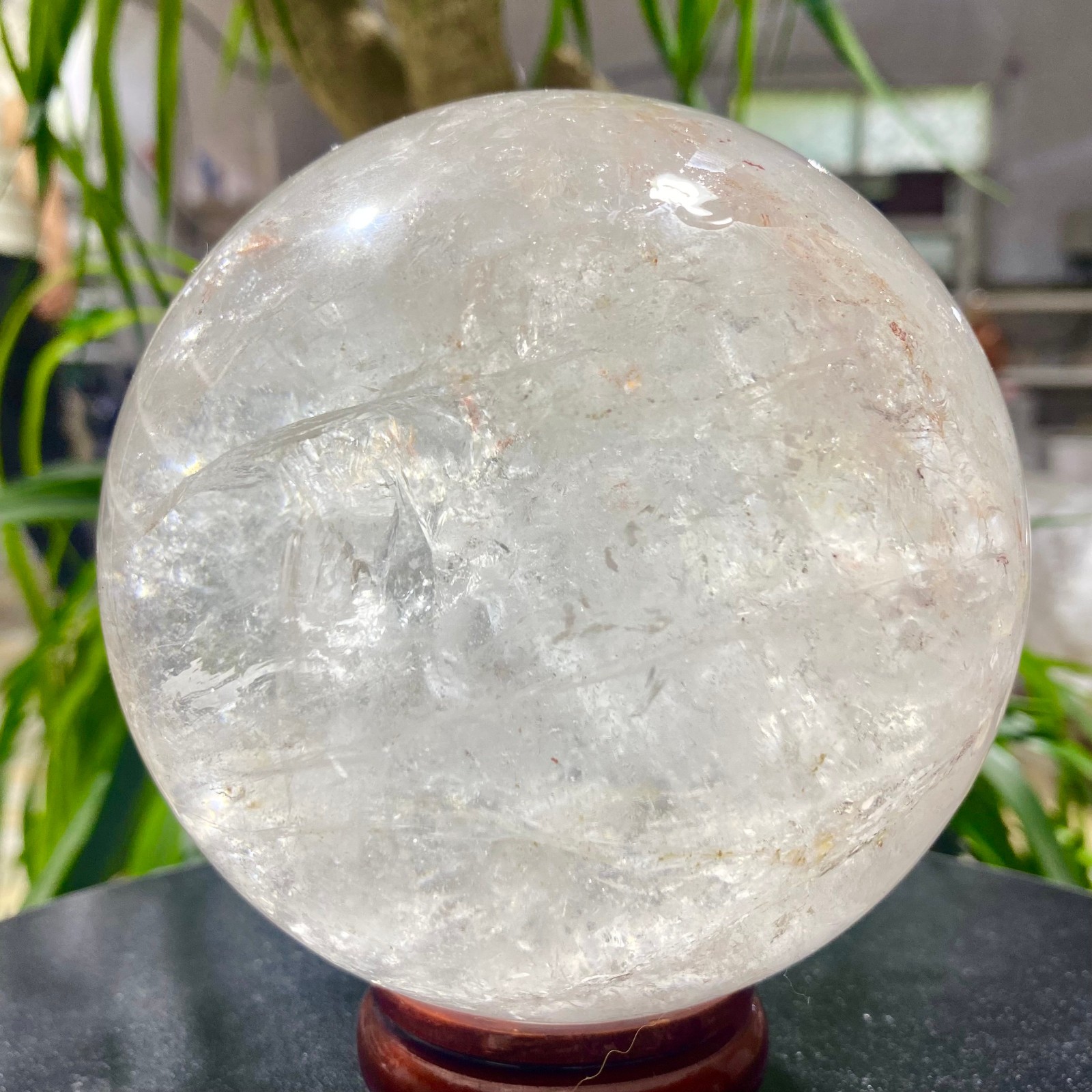 3.99LB white crystal transparent quartz crystal ball Reiki repair