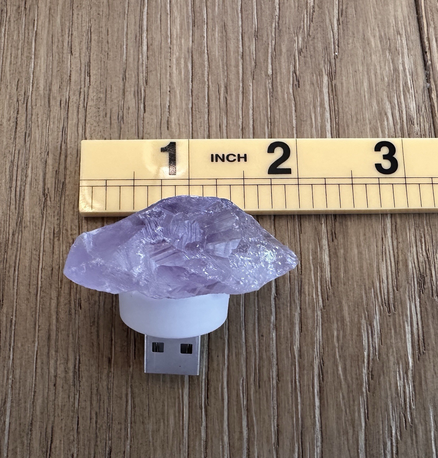 Light Raw Gemstone Crystal Stone USB Illuminated Home Purple Amethyst Gift