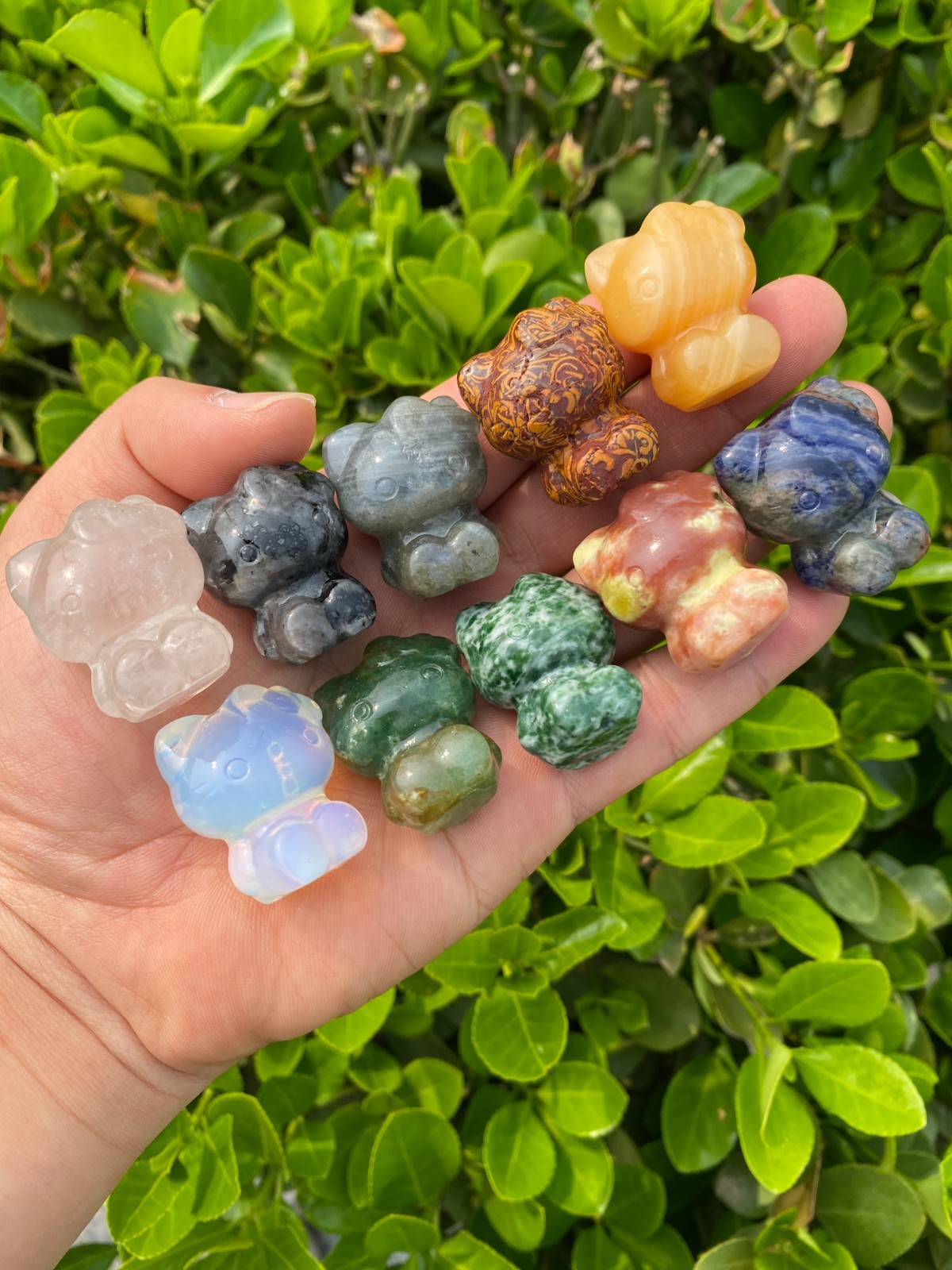 5PCS Natural Mixed Cat skull Carved Quartz Reiki Hallowmas Crystal gift Decor
