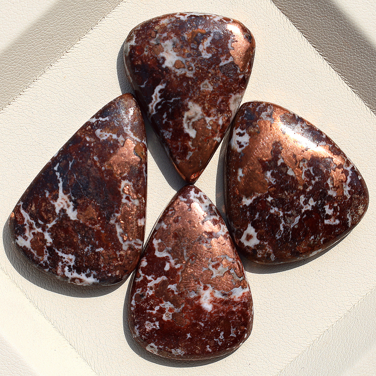 4 Pcs Natural Copper Dolomite Hi-Grade Collectible Teardrop Crystal Specimens