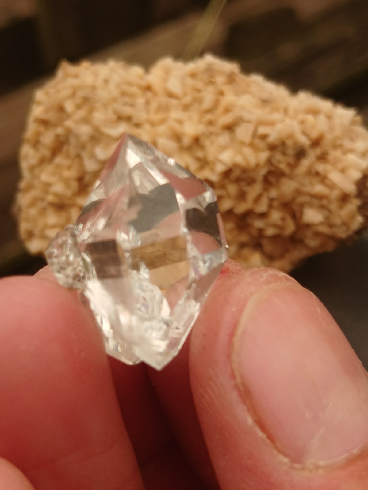😍 Genuine DT 🌈 Herkimer 💎 6 Crystal Cluster Self Collected In NY ❤️