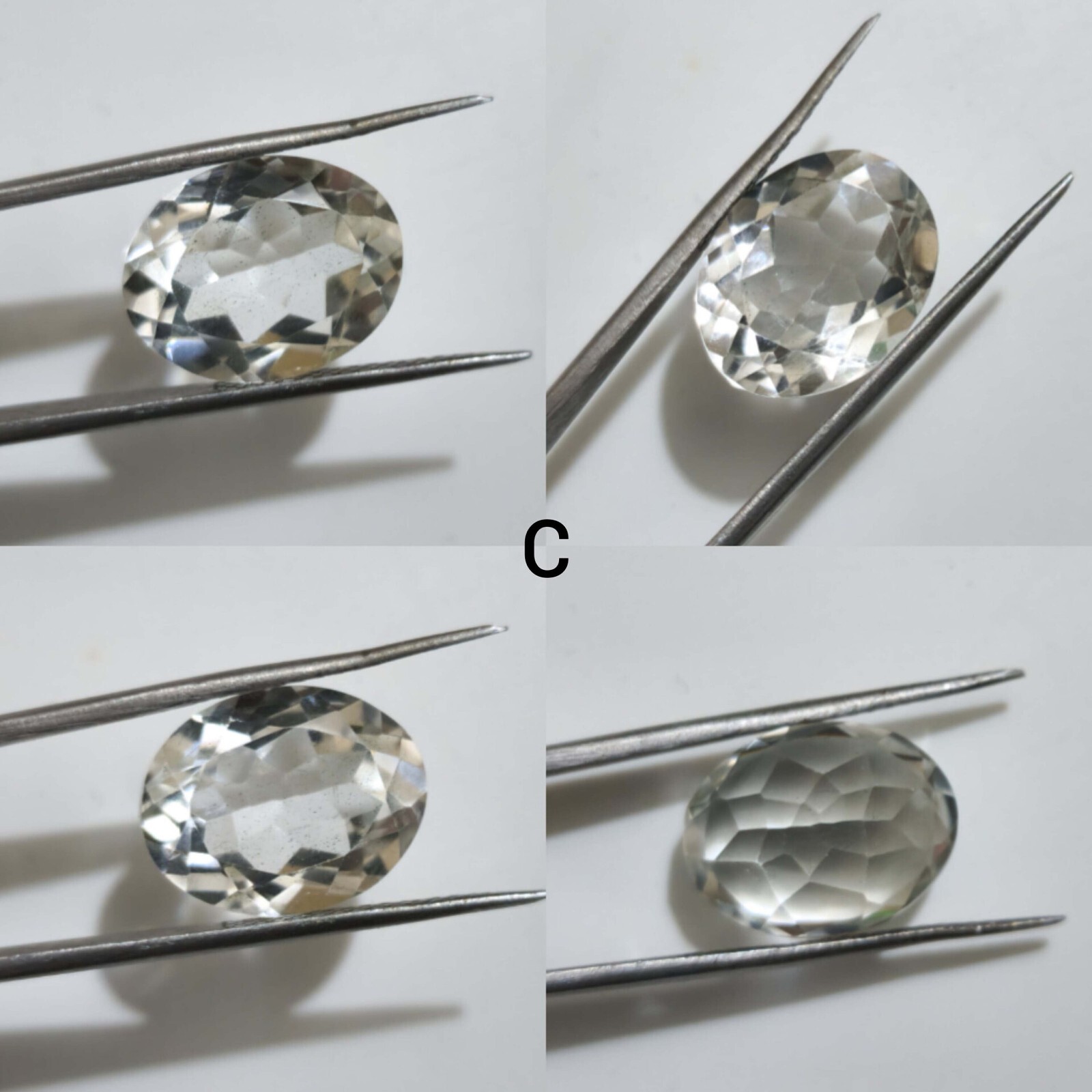 Unique White Clear Crystal Quartz Faceted Cut Loose Gemstone Jewelry For Making