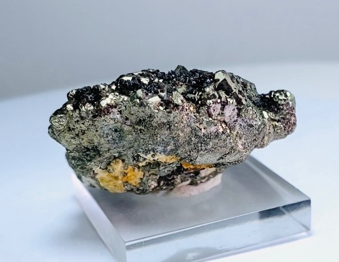 PYRITE OCTAHEDRAL CRYSTALS with MICRO SPHALERITE XLS. from PERU….HUANZALA MINE