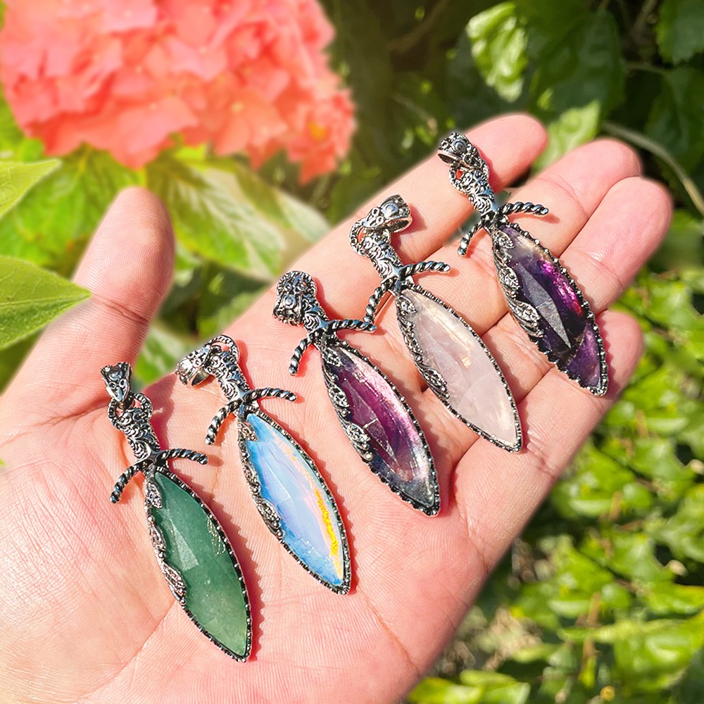 1PC Chakra Crystal Sword Shape Pendant Gemstone Healing Reiki Stone for Necklace