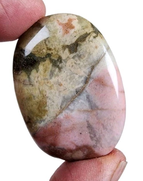 Rhodonite Crystal Polished Smooth Stone Brazil 24.1 grams.
