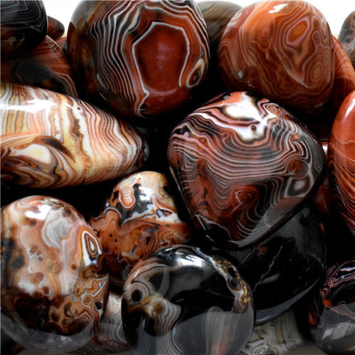 2KG Madagascar Banded Agate Tumbled Beautiful Patterns Randomly Send