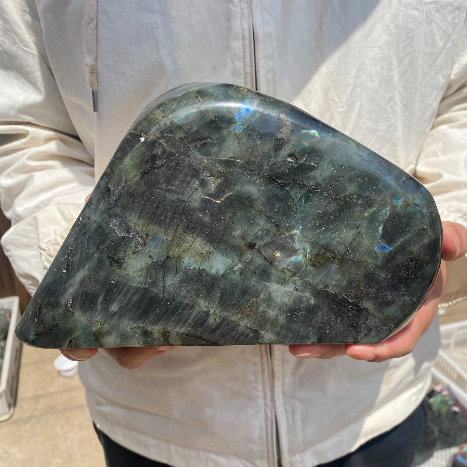 10lb Natural Flash Labradorite Quartz Crystal Freeform rough Mineral Healing