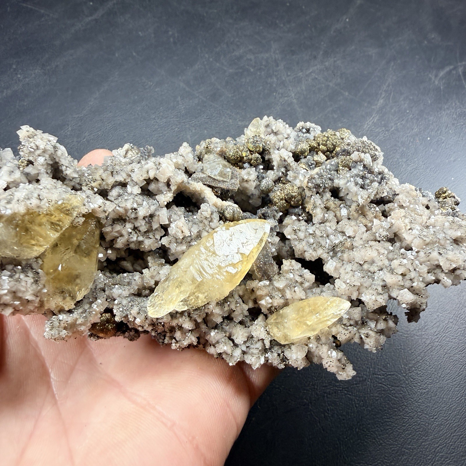 Calcite Botryoidal Chalcopyrite Dolomite Crystal Combo / Missouri *Video