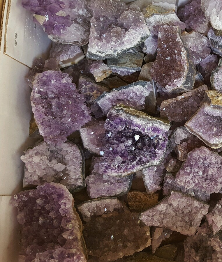 2 Purple Amethyst Druze Cluster Gemstone Crystal Specimen 1-2″