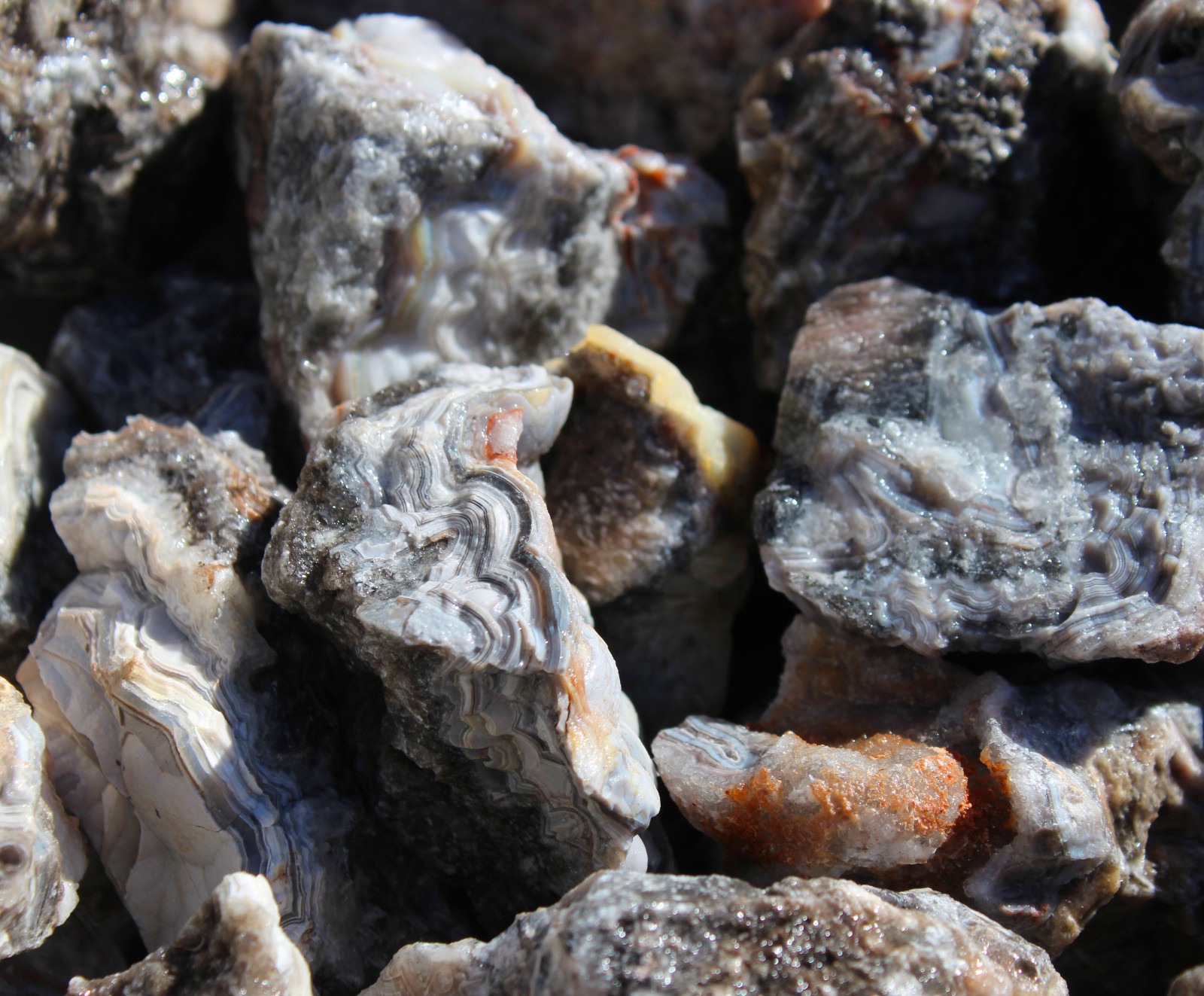 Tuxedo Lace Agate – Rough Rocks for Tumbling – Bulk Wholesale 1LB options