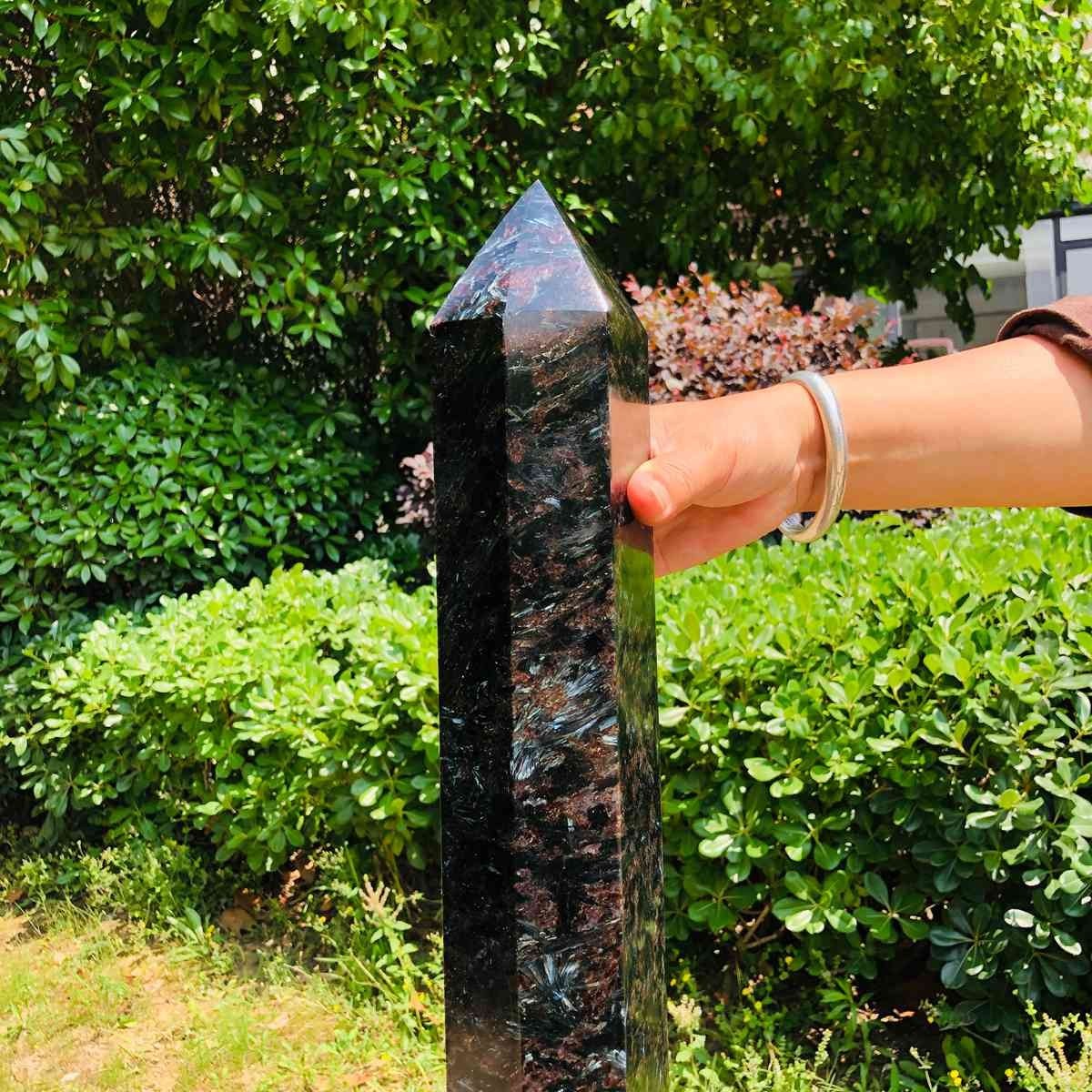 16.23LB Natural Fireworks Stone Obelisk Quartz Tower Crystal Wand Point Healing