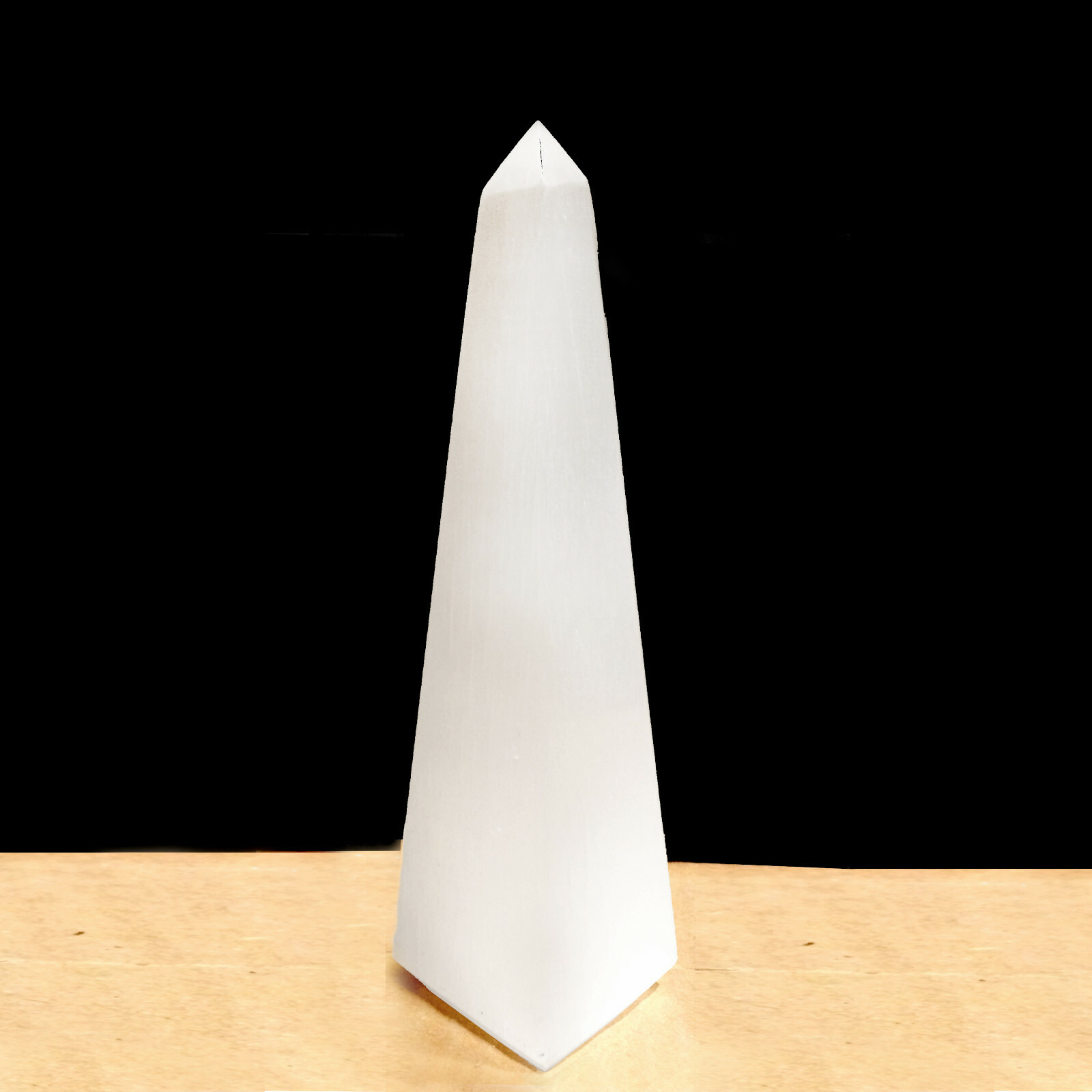 Large SELENITE TOWER 8″ inch Crystal Obelisk Morocco Natural Carved Heal Energy