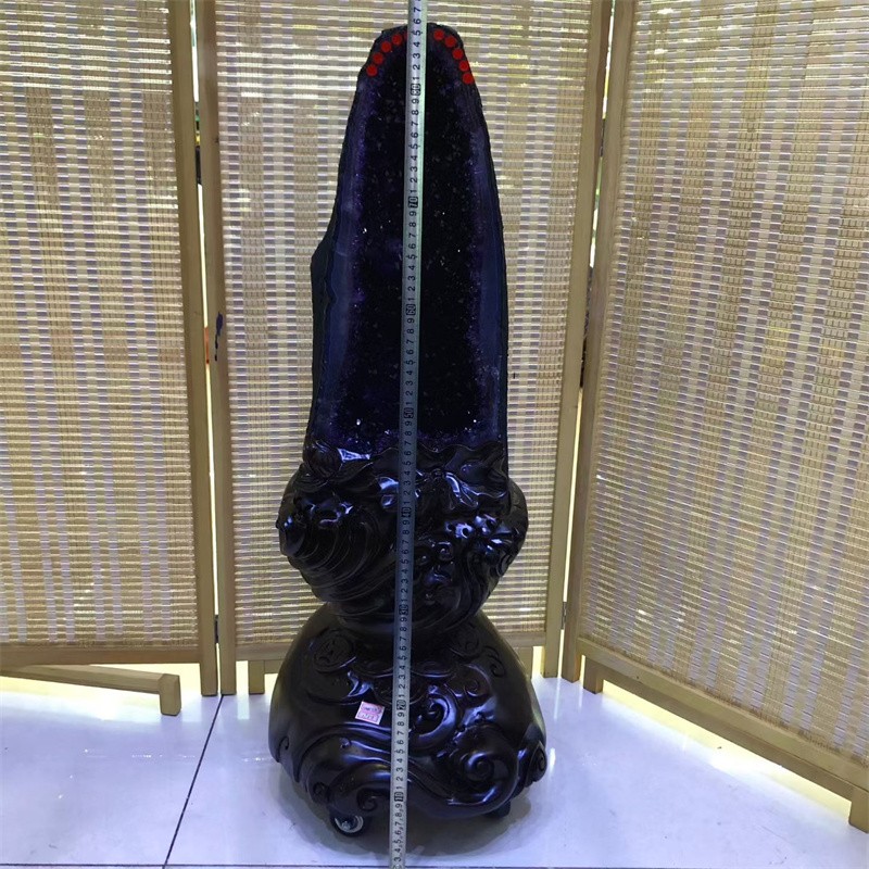 109.5LB Top Natural Amethyst Cave Quartz Crystal Specimen Reiki Healing +STAND