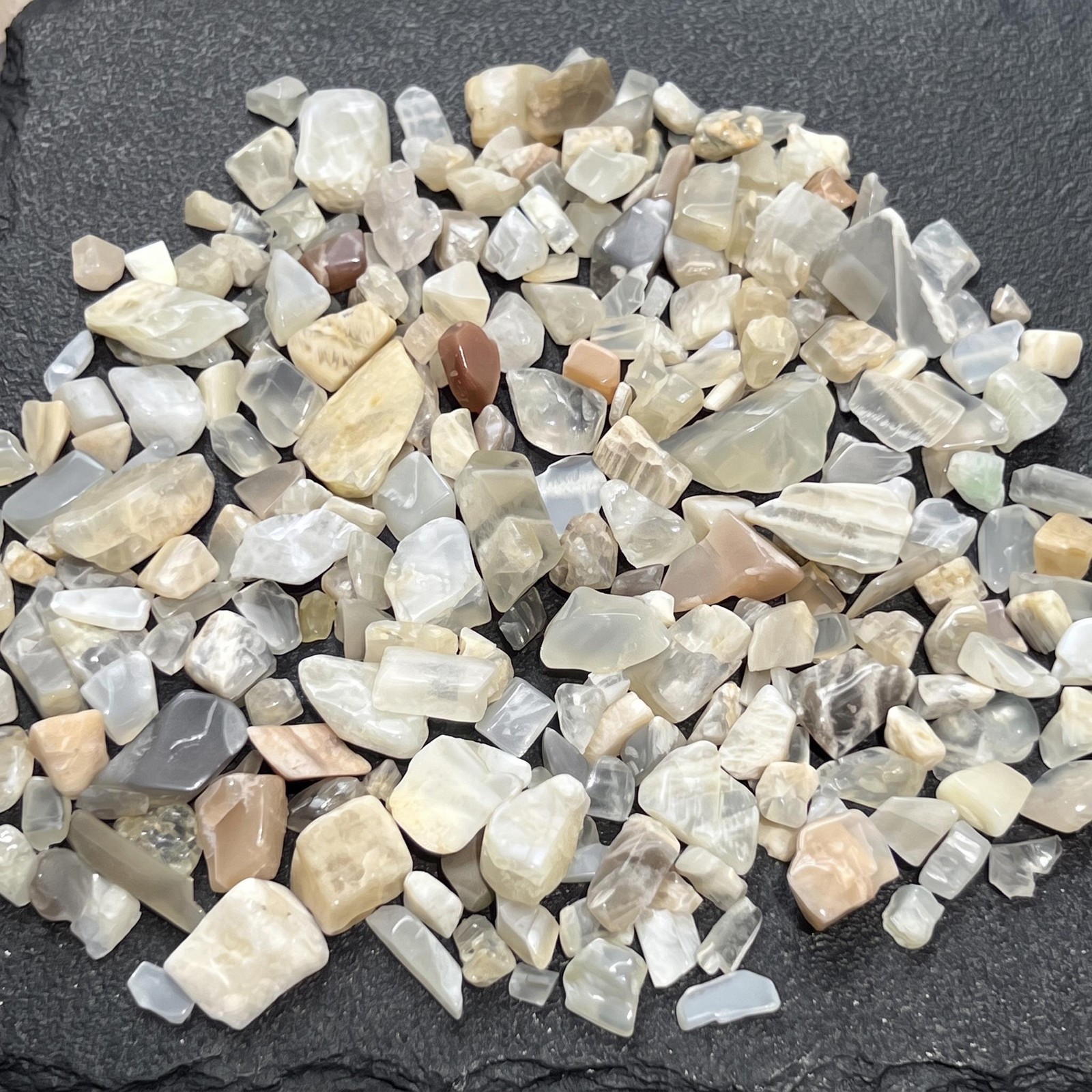 Small Mixed Moonstone Crystal Tumbled Stones (By The Ounce or Pound)