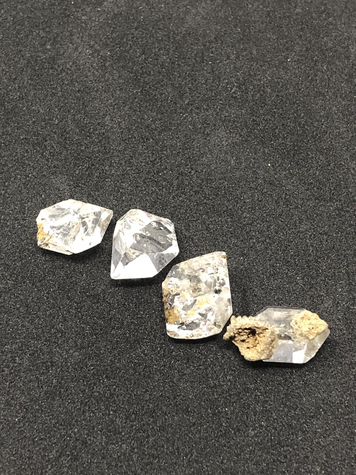 4 Piece Set Collection Herkimer Diamond Quartz 5.8g raw & Water Washed Only C1