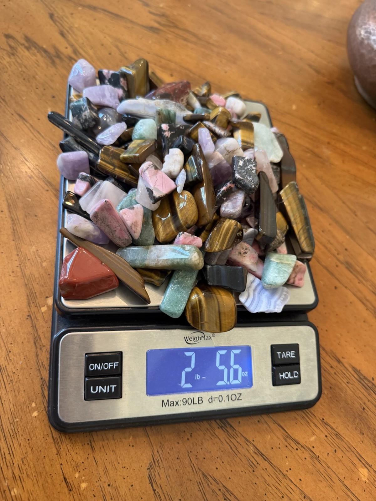 Mixed Tumbled Stones Pendant Size Assorted Gemstones Bulk -Over 2 Pounds