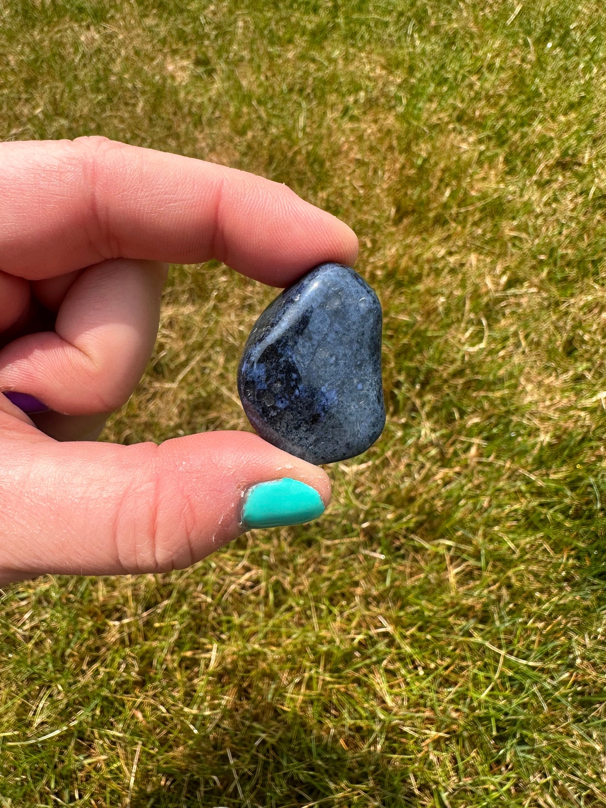 Dumortierite Tumbled Stone – Grade AA, Natural Dumortierite from Mozambique