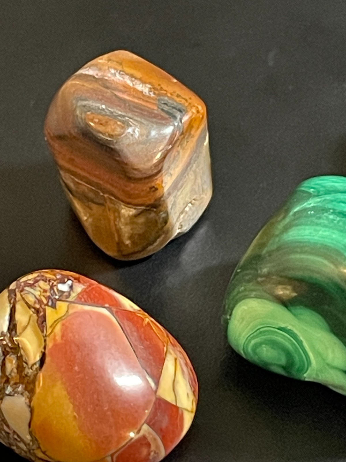 6-Pcs Polished Tumbled Gemstones Various Types Marble Colors Smooth Rounded