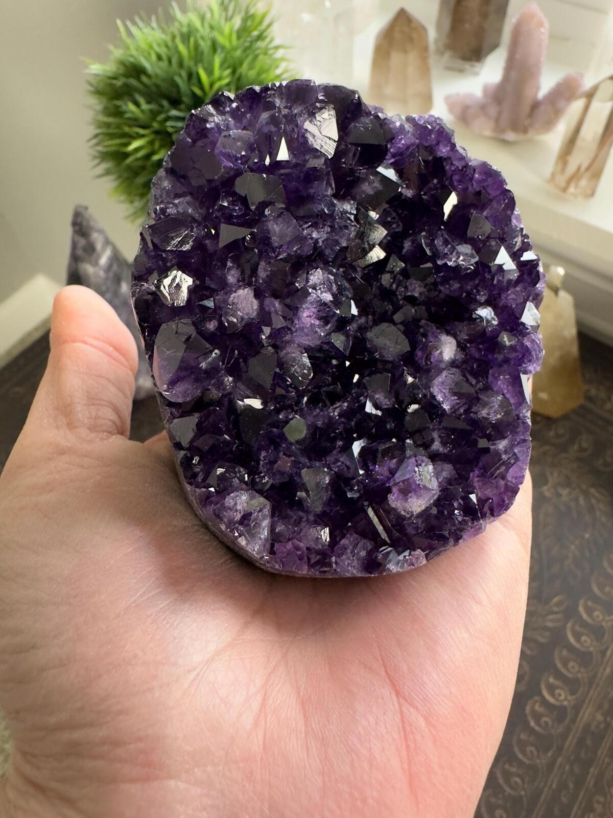 Amethyst Crystal Cluster Geode Dark Purple Grape Jelly Amethyst Mineral Decor 88