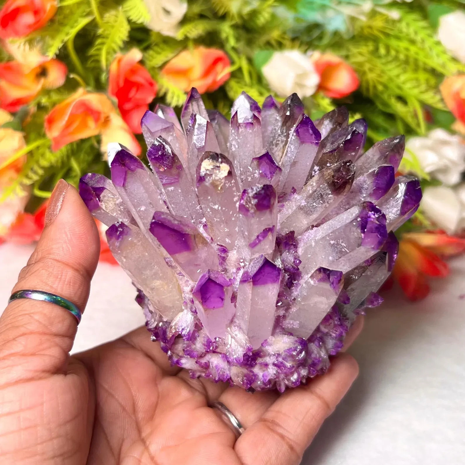 300g Purple Quartz Crystal Cluster Raw Gemstone Home Decoration Mineral Specimen