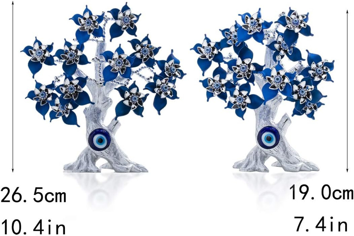 10.4” Turkish Evil Eye Tree Protection Evil Eye Statue for Good Luck,Feng Shui