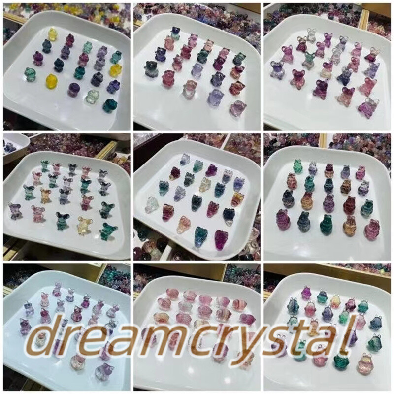 100pc Natural Fluorite Crystal Skull Mini Hand Carved Quartz Reiki Gifts Random