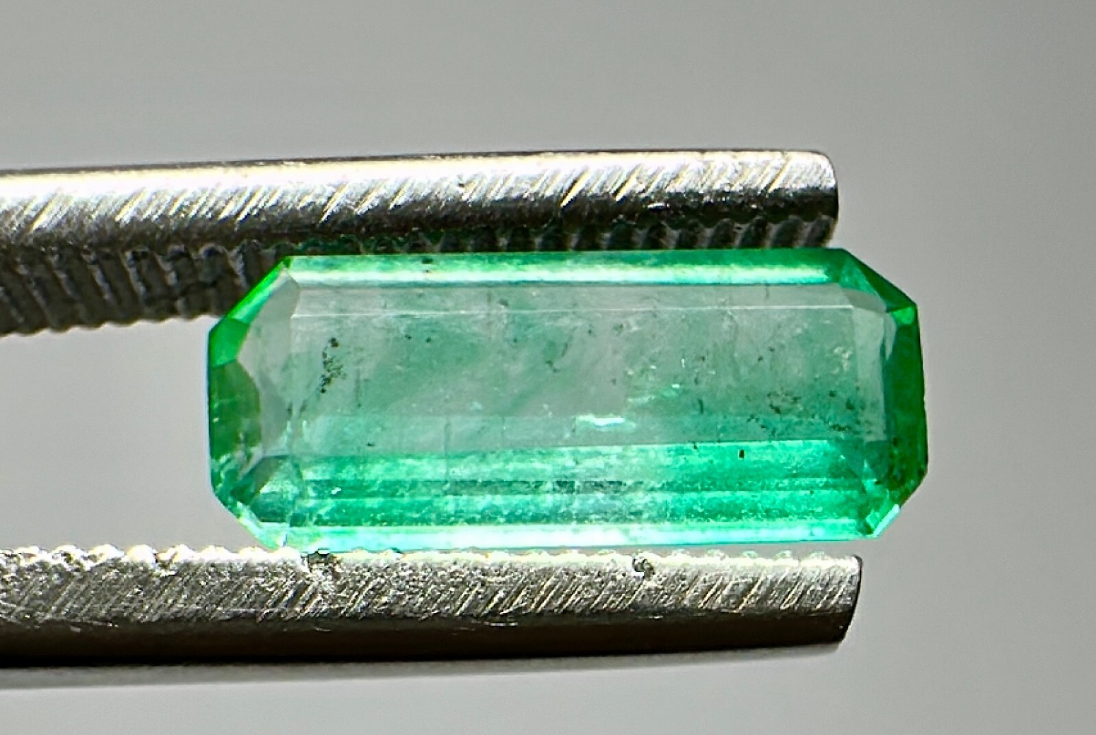 0.50 Ct WOW Top Green Eye Clean Emerald Cut Gemstone From Pakistan.