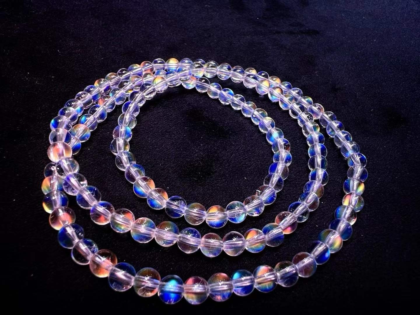 4.5mm Top Natural Moonstone Crystal Energy Bracelet Quartz Healing