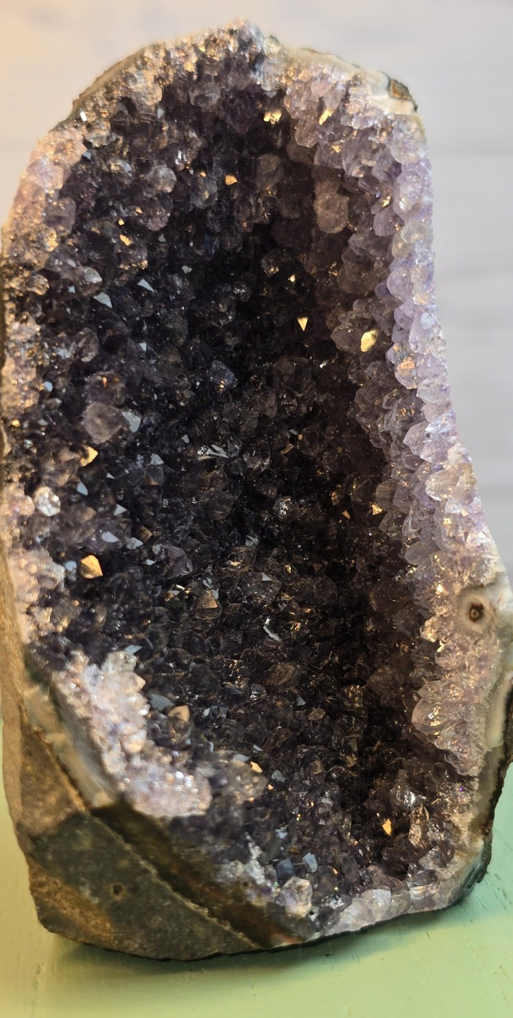 Deep Purple Amethyst Cut Base Cluster Geode 3 Inch Crystal Specimen Reiki Gift