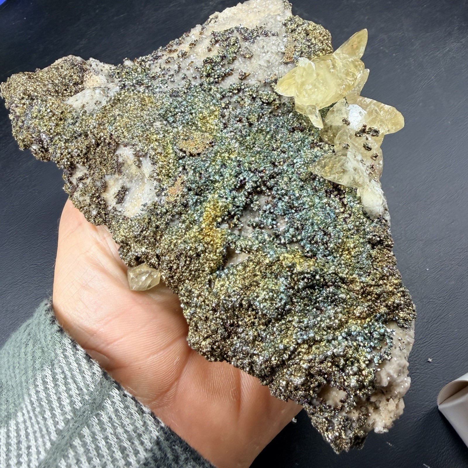 Calcite Galena Iridescent Chalcopyrite Crystal Combo / Sweetwater Mine *Video*