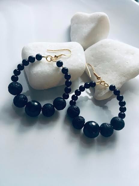 Beautiful Women’s Shungite Hoop Miracle Stone Hand-made 4g 5g EMF Protection